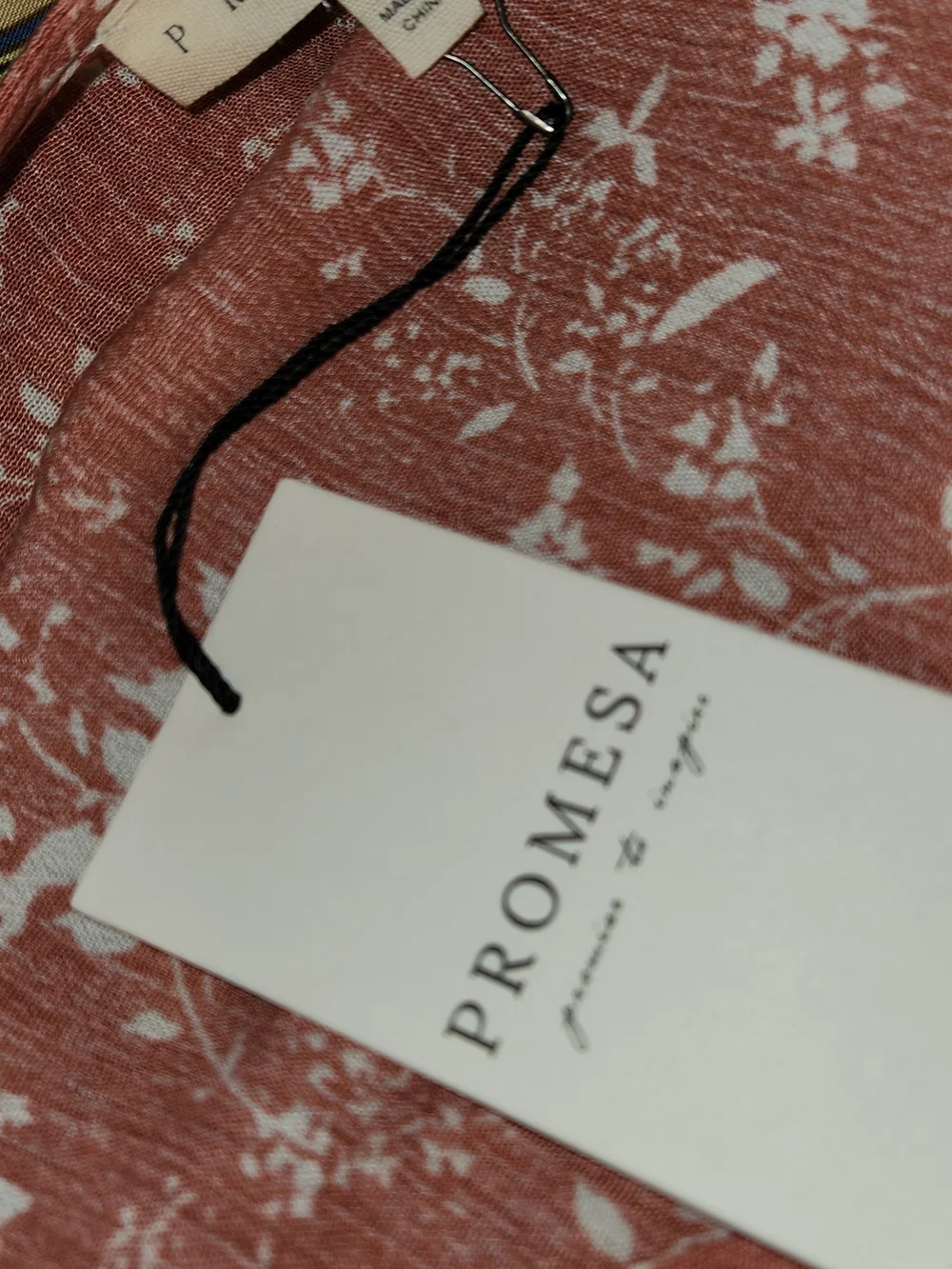 Promesa Rust Floral V-Neck Long Sleeve Midi Dress - Picture 5 of 6